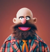 Alex as a muppet